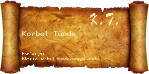 Korbel Tünde névjegykártya