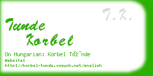 tunde korbel business card